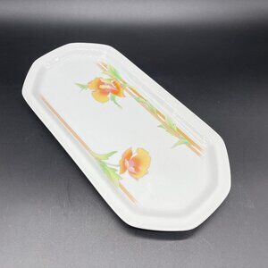 Vintage Serving Tray Vanity Dish Westbury The Toscany Japan Floral Ceramic 1980s